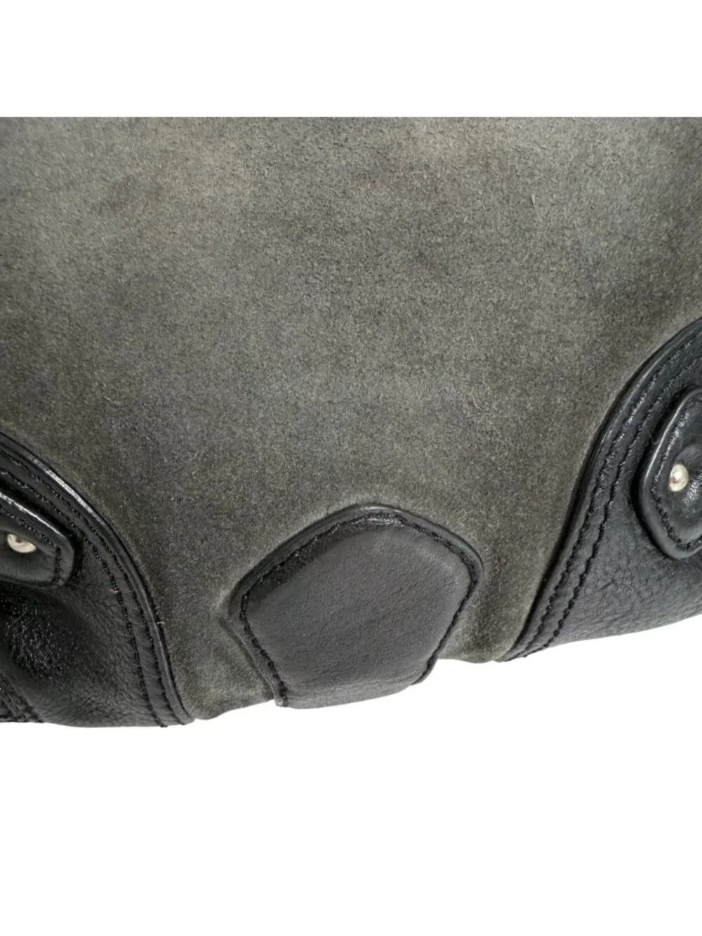 Michael Kors Saratoga Gray Suede Hobo Bag w Chain Side Accents - Picture 6 of 15